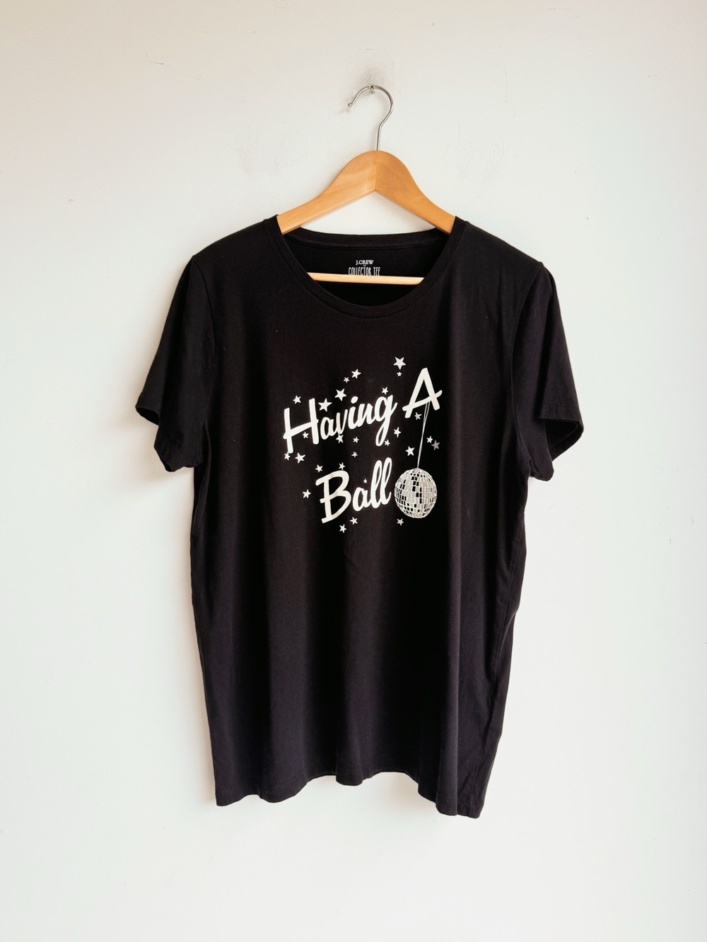 J.Crew Having a Ball Disco Ball Graphic Collector Tee Black XL